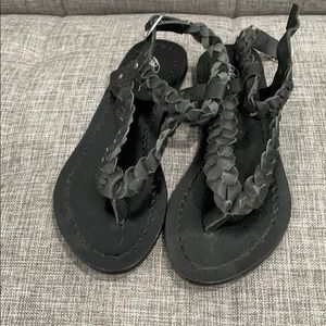 Park Lane Braided Leather Sandals.